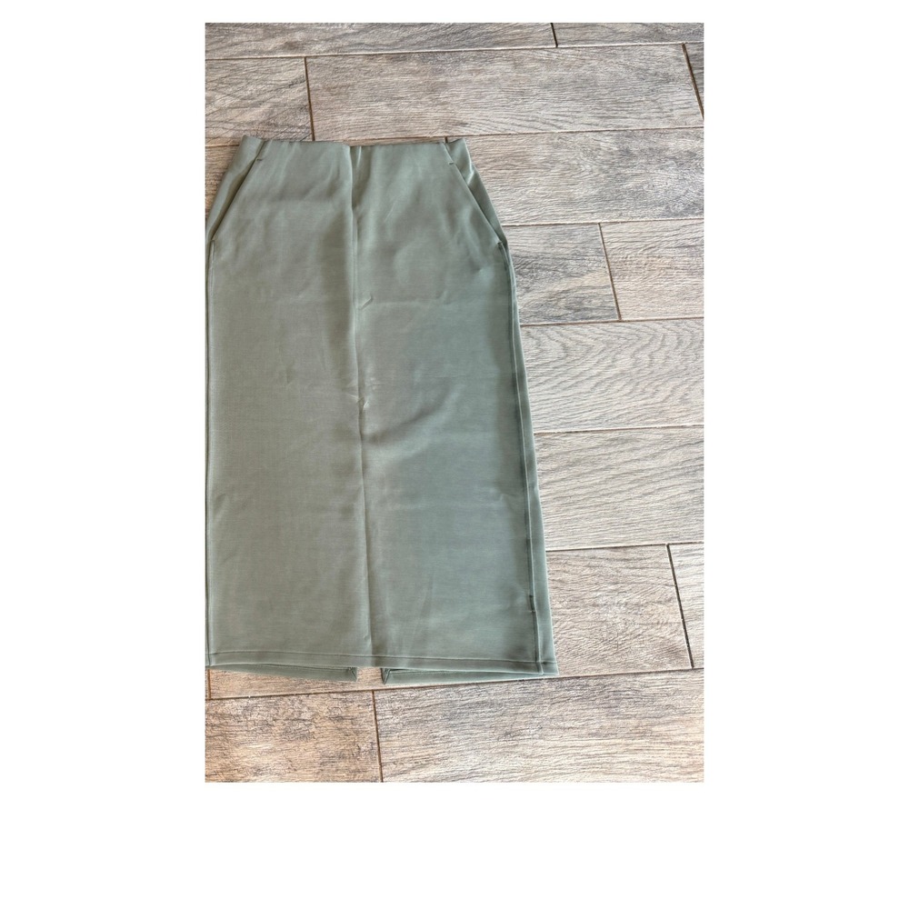 Lululemon Softstreme Midi Skirt 6 Green High Rise Pencil Pockets Athleisure Yoga